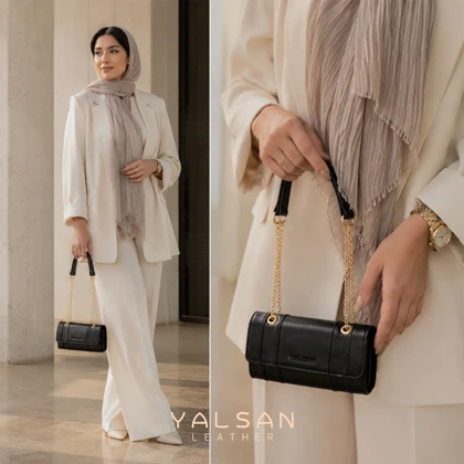 کیف دوشی زنانه چرم یلسان مدل تیکا کد 213-GN
