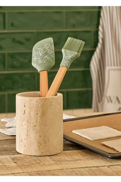 ست آماده‌سازی Bella Maison مدل Floral سیلیکونی - خاکی