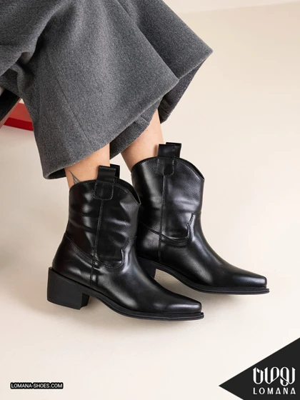 بوت پاشنه تگزاسی چرم لومانا - کد 2627
