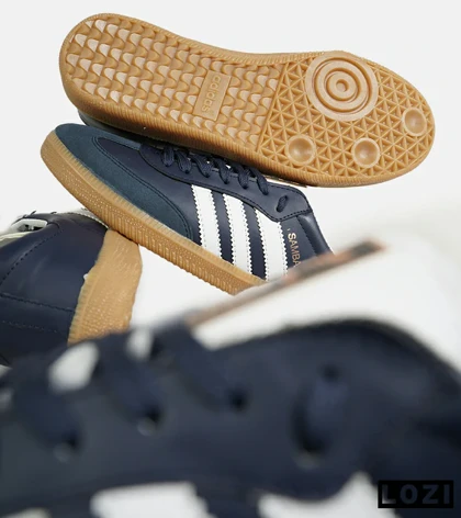 کفش کتانی مردانه و زنانه سرمه ای سفید ADIDAS Samba مدل 7302