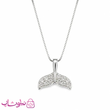 گردنبند زنانه نقره ظریف وارداتی عیار 925 مدل دم وال تک وزن 1/930 گرم