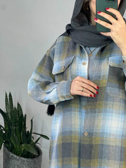 مانتو چهارخونه گلبرگ 1