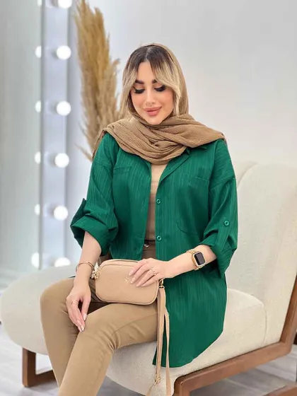 شومیز کراش آستین بند دار