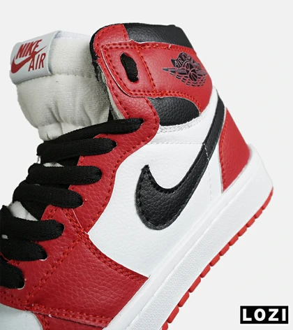 کفش کتانی ساق‌دار مردانه و زنانه قرمز مشکی NIKE jordan 1 مدل 8279