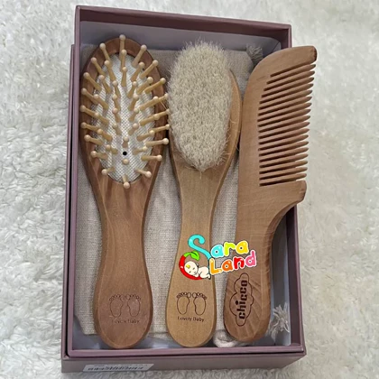 ست شانه و برس نوزاد چوبی Lovely Babe