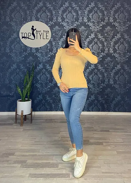 بلوز سرشانه چین‌دار کد : 7688