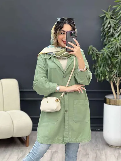 مانتو دو جیب برش‌دار سرو