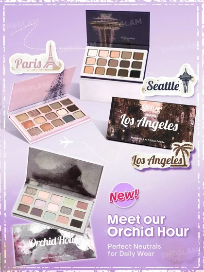 پالت سایه چشم شیگلم مدل Orchid Hour حجم 15 رنگ
