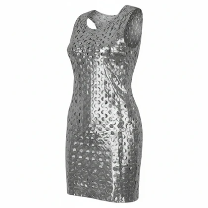 پیراهن زنانه فلسی مدل دیسکویی نقره ای ویتاریتا