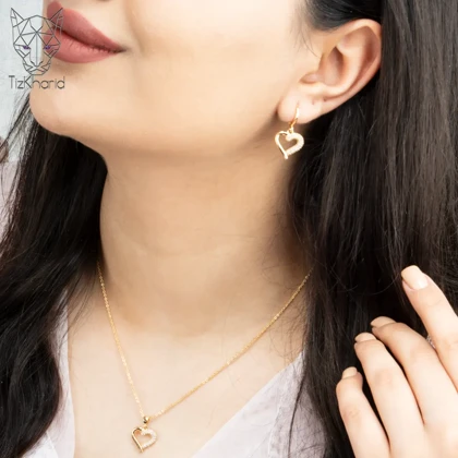 نیم ست قلب نیمه نگین YSX