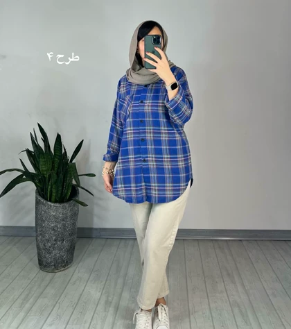 مانتو چهارخونه پنبه 2