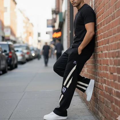 شلوار بنگال کش 2 نوار مدل shayan-مشکی