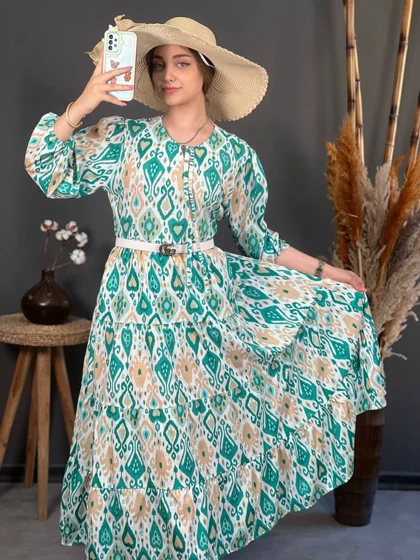 پیراهن فلور چین‌دار 1159