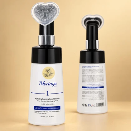 فوم شستشوی صورت آبرسان مورینگا امو مدل 01 مناسب پوست‌های چرب و معمولی 150ml