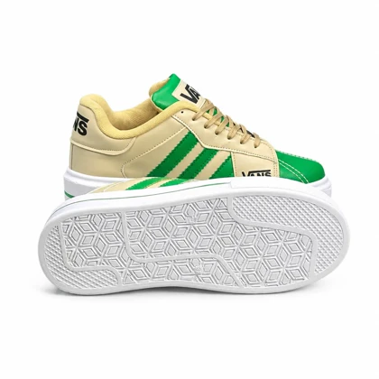 کفش کتانی زنانه مدل ونس بلال کرم سبز Vans