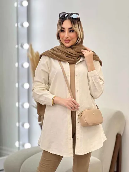 شومیز طرحدار لینن نچرال