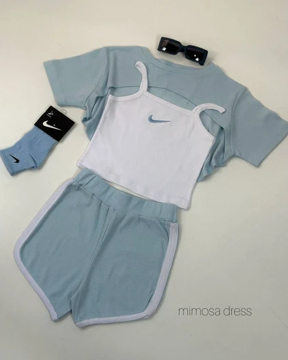 ست کبریتی سه تیکه استین کوتاه