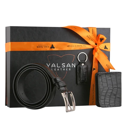 ست هدیه مردانه چرم یلسان مدل آیدن کد 127-KAYA-NHL-GC