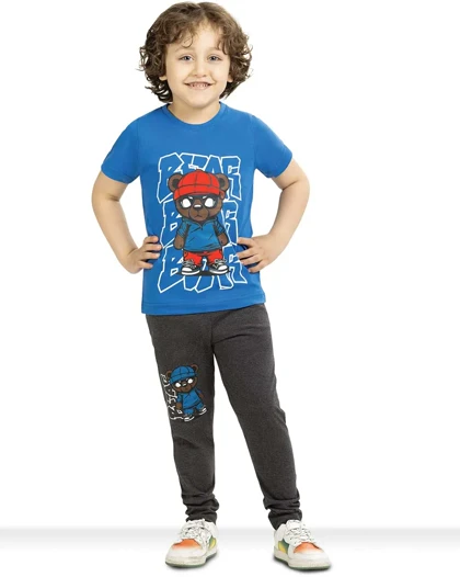 ست راحتی پسرانه تدی کاربنی برند سیلکا