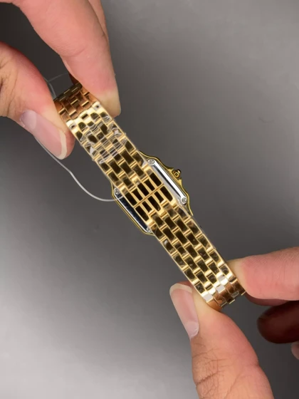 ساعت مچی کارتیه پنتر بند طلایی دورنگین Cartier Panthere