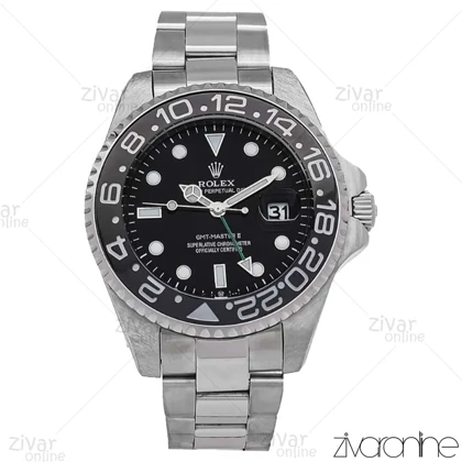 ساعت رولکس جی ام تی مستر 2 مردانه نقره ای صفحه مشکی 106617