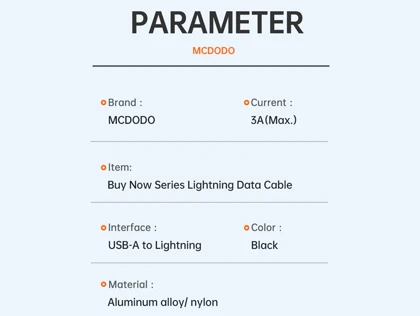کابل شارژ سریع یو اس بی به لایتنینگ 200 سانتی متری مک دودو Mcdodo Data Cable 3A CA-2264