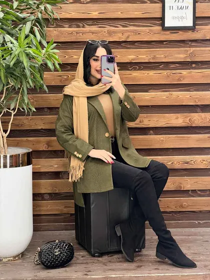 پالتو پوست ماری تک دکمه