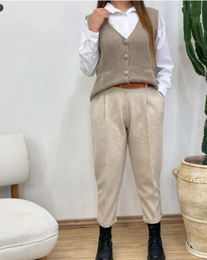 شلوار زنانه فوتر مام استایل دمپا پاکتی