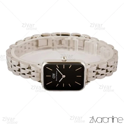 ساعت دنیل ولینگتون کوادرو زنانه سیلور صفحه مشکی 104144