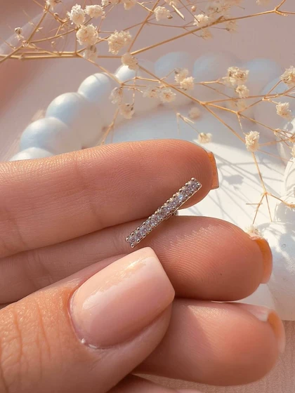 پیرسینگ خطی نگینی استیل