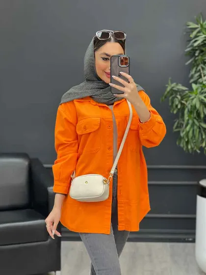 مانتو کتان پایین برش‌دار