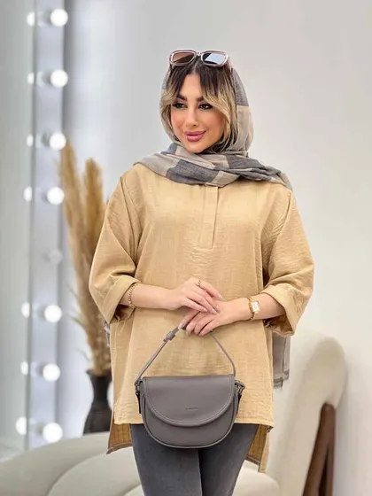 مانتو جلو بسته دکمه مخفی