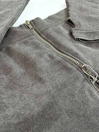 ست سویشرت فینگر دار دو زیپ و لگ پشت چروک ورزشی سیملس برفکی