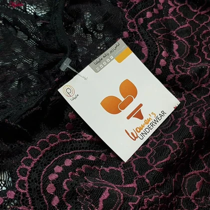 لباس خواب زنانه مدل گیپوری بادمجانی کد 4312-3002