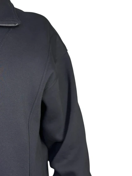 پلیور دورس مردانه سه نخ مدل نیم زیپ بیسیک رنگ مشکی کد 000343