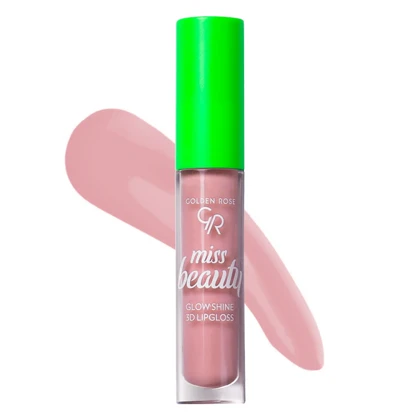 لیپ گلاس گلدن رز مدل Miss Beauty Glow Shine 3D رنگ Baby Pink شماره 02