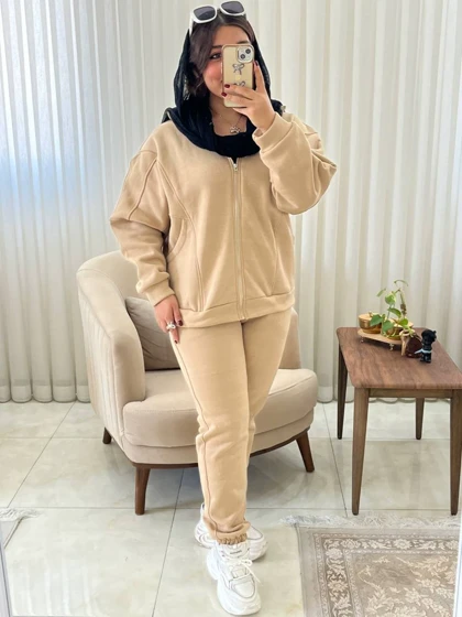 ست زنانه و دخترانه اسپرت بیرونی پاییزه گت دار 498