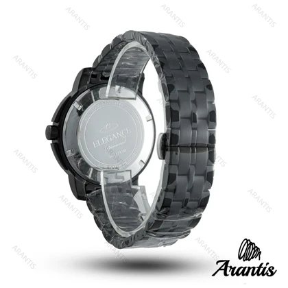 ساعت مردانه الگانس diamond مشکی صفحه سورمه ای m-10237