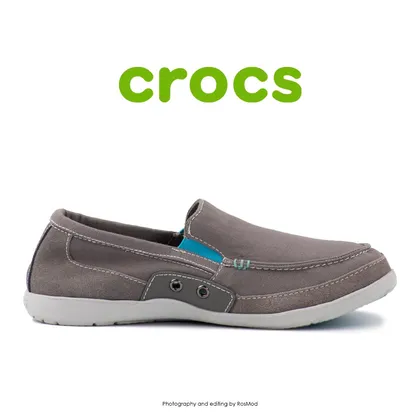 لوفر مردانه کراکس - Crocs Walu Accent Men Charcoal/Electric Blue