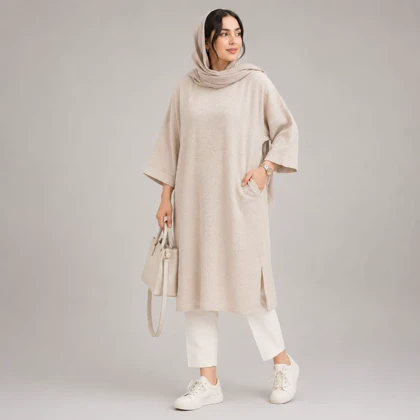 مانتو کفتان بلند زنانه کوک دوزی کد 231