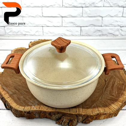 قابلمه 24 ونیز دسته چوبی درب پیرکس کرمی هاناتک