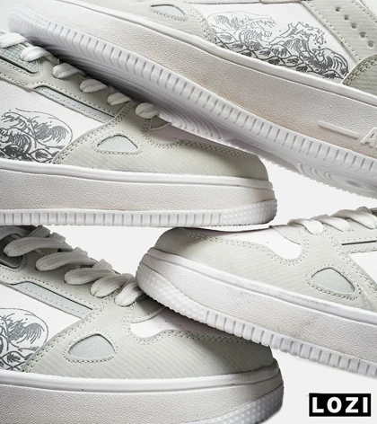 کفش کتانی مردانه طوسی سفید NIKE AirForce Draw