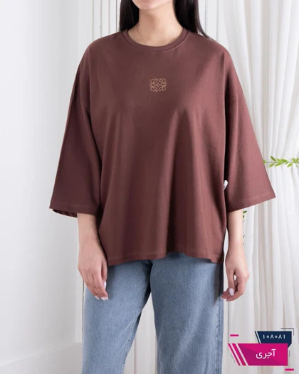 تیشرت دخترونه باکسی گلدوزی LOEWE