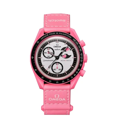 ساعت امگا سواچ ماموریت به ماه صورتی جدید u-9497