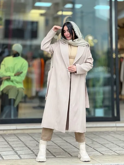 بارانی بلند مدل میله ایی کد 633