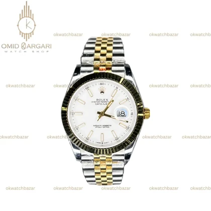 ساعت مچی رولکس دیت جاست سوئیسی سیلورطلایی صفحه سفید Rolex Datejust