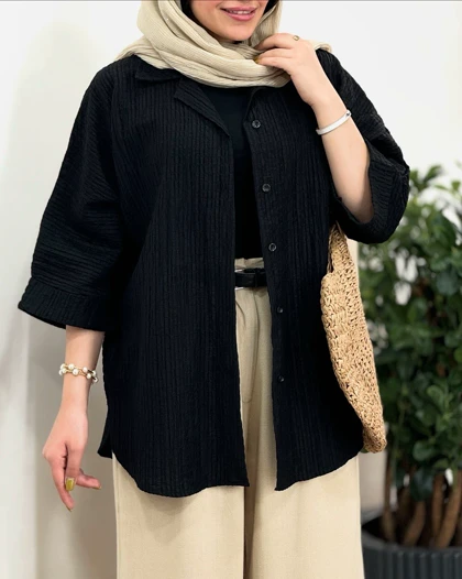 تونیک مانتویی ساوانا مشکی