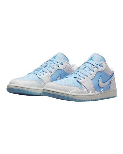 کتانی ویتنامی نایکی ایر جردن وان بدون ساق سفید آبی یخی Nike Air Jordan 1 Low Ice Blue