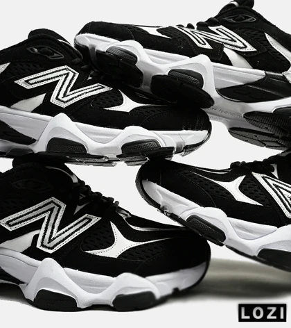 کفش کتانی مردانه و زنانه مشکی سفید NEW BALANCE 9060