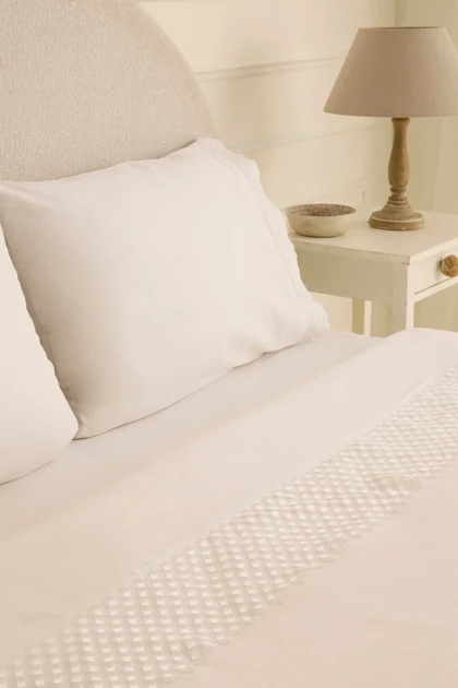 سرویس روتختی دو نفره Karaca Home مدل Elvion پنبه - سفید